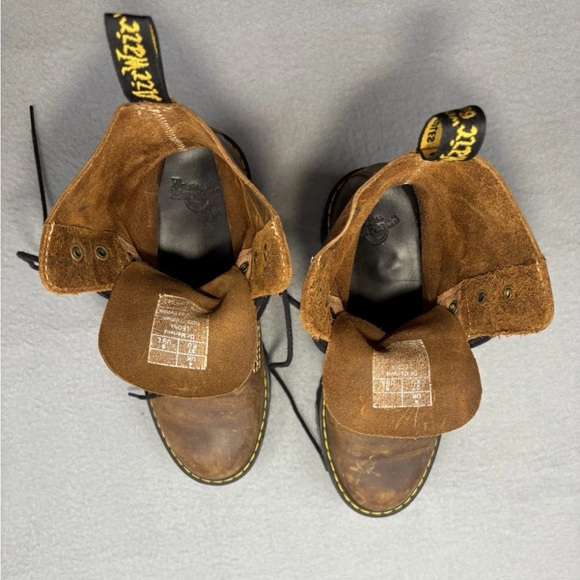 Dr. Martens Leona Platform Boots Butterscotch Brown Leather US 6 UK 4 Lace Up - Picture 11 of 14